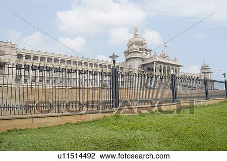 Railing in front of a government building, Vidhana Soudha, Bangalore, Karnataka, India View Large Photo Image Stock Image - Railing in front of a government building, Vidhana Soudha, Bangalore, Karnataka, India. Fotosearch