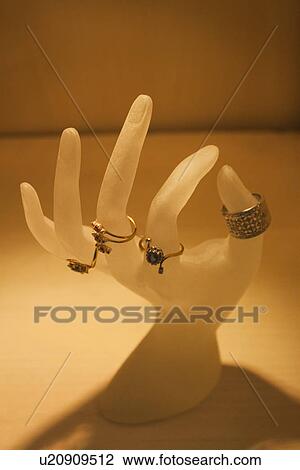 Rings displayed on a mannequin's hand, New Delhi, India View Large Photo Image Stock Image - Rings displayed on a mannequin's hand, New Delhi, India. Fotosearch