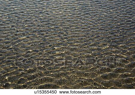 Stock Image - Rippled pattern on a water surface, Goa, India. Fotosearch