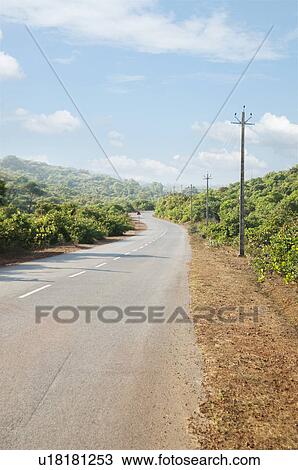 Stock Image - Road, Goa, India. Fotosearch