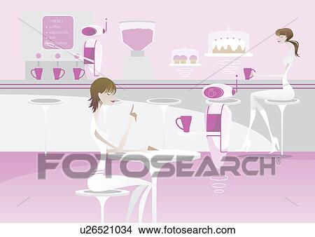 Robot serving coffee to a woman in a cafe View Large Photo Image Picture - Robot serving coffee to a woman in a cafe. Fotosearch