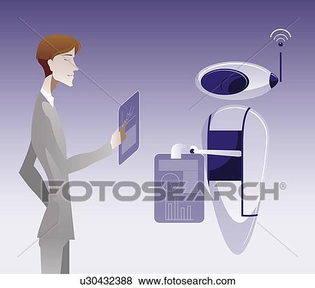 Stock Photo - Robot taking orders. Fotosearch