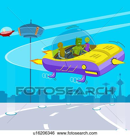 Robots in a space car View Large Photo Image Stock Photograph - Robots in a space car. Fotosearch