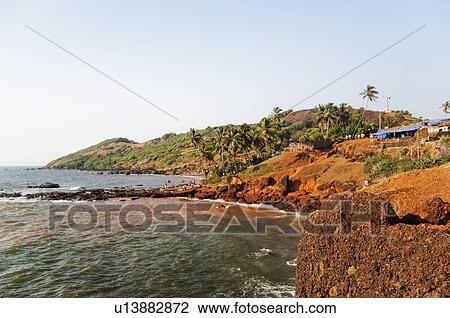 Rock formations on the coast, Goa, India View Large Photo Image Stock Image - Rock formations on the coast, Goa, India. Fotosearch