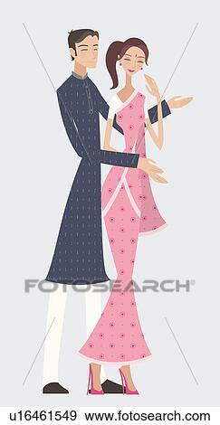 Stock Photo - Romantic Indian couple. Fotosearch
