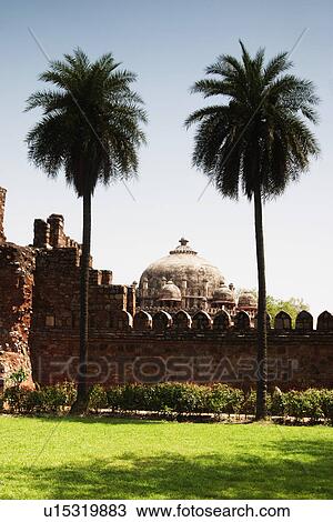 Stock Image - Ruin of a fort, Old Fort, Delhi, India. Fotosearch