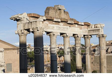 Ruins of Temple of Saturn, Rome, Lazio, Italy View Large Photo Image Stock Photo - Ruins of Temple of Saturn, Rome, Lazio, Italy. Fotosearch