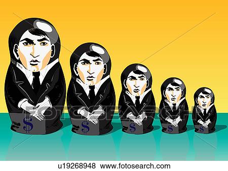 Russian nesting dolls with businesspeople theme View Large Photo Image Stock Photo - Russian nesting dolls with businesspeople theme. Fotosearch