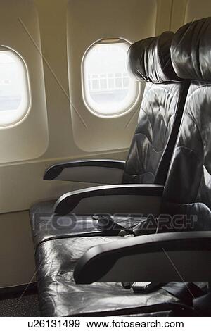 Stock Photo - Seats in an airplane, Cork Airport, Cork, County Cork, Republic of Ireland. Fotosearch