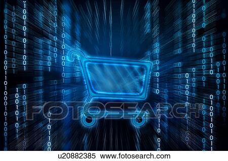 Shopping cart on binary digits View Large Photo Image Stock Photography - Shopping cart on binary digits. Fotosearch