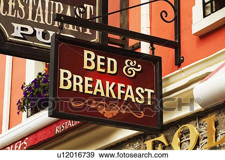 Signboard of a bed and breakfast, Kenmare, County Kerry, Republic of Ireland View Large Photo Image Stock Photo - Signboard of a bed and breakfast, Kenmare, County Kerry, Republic of Ireland. Fotosearch