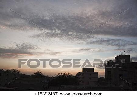Stock Photo - Silhouette of buildings, Ahmedabad, Gujarat, India. Fotosearch