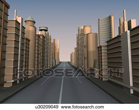 Stock Photo - Skyscrapers in a city. Fotosearch