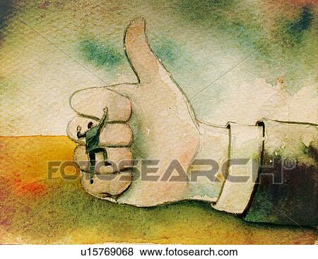 Small businessman climbing on the fist of a giant businessman View Large Photo Image Stock Photo - Small businessman climbing on the fist of a giant businessman. Fotosearch