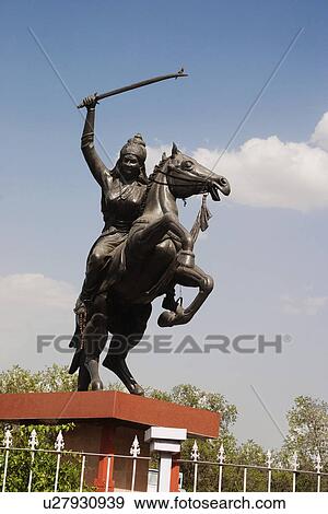 Statue of Rani Laxmi Bai, Agra, Uttar Pradesh, India View Large Photo Image Stock Photo - Statue of Rani Laxmi Bai, Agra, Uttar Pradesh, India. Fotosearch