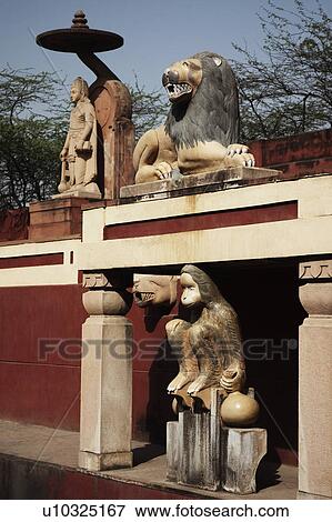Statues at a temple, Lakshmi Narayan Temple, New Delhi, India View Large Photo Image Stock Photo - Statues at a temple, Lakshmi Narayan Temple, New Delhi, India. Fotosearch