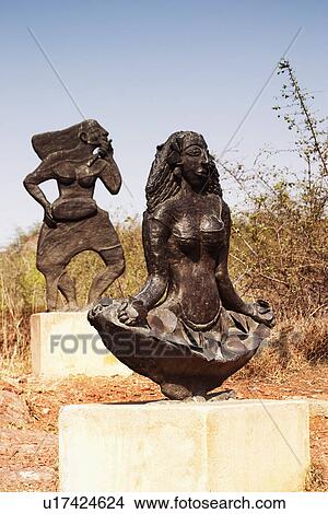 Picture - Statues in a garden, Garden of Five Senses, Saidul Ajaib, New Delhi, India. Fotosearch