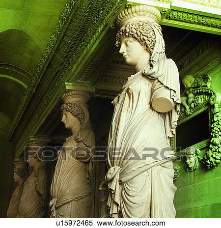 Stock Photography - Statues in a museum, Musee du Louvre, Paris, France. Fotosearch