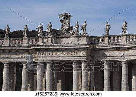 Statues of Alexander VII Pont Max at St. Peters Square, Vatican City View Large Photo Image Stock Photograph - Statues of Alexander VII Pont Max at St. Peters Square, Vatican City. Fotosearch