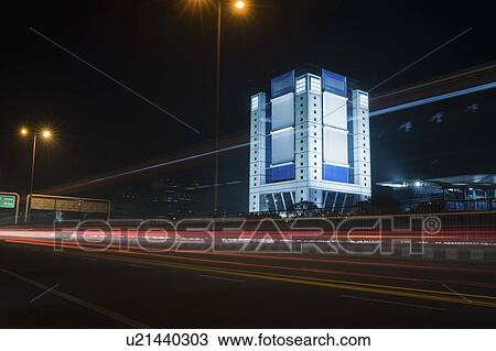 Streaks of lights of moving vehicles on the road, National Highway 8, Gurgaon, Haryana, India View Large Photo Image Stock Image - Streaks of lights of moving vehicles on the road, National Highway 8, Gurgaon, Haryana, India. Fotosearch