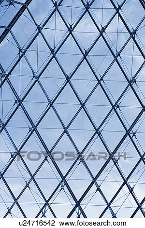 Structure frames of a pyramid, Louvre Pyramid, Musee du Louvre, Paris, France View Large Photo Image Stock Image - Structure frames of a pyramid, Louvre Pyramid, Musee du Louvre, Paris, France. Fotosearch