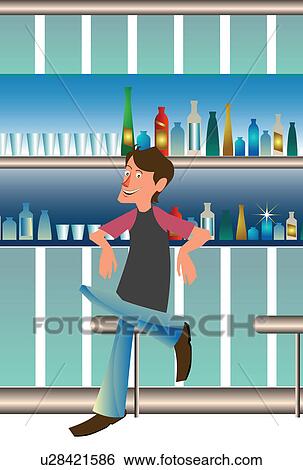 Teenage boy at a bar counter View Large Photo Image Stock Photograph - Teenage boy at a bar counter. Fotosearch