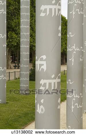 Text written on pillars, Paris, France View Large Photo Image Stock Image - Text written on pillars, Paris, France. Fotosearch