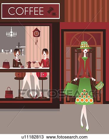 Three women at a cafe View Large Photo Image Stock Image - Three women at a cafe. Fotosearch