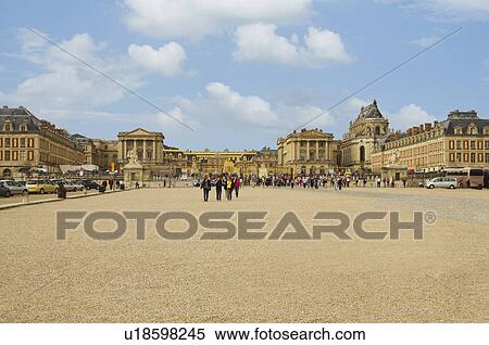 Tourists in front of a palace, Chateau de Versailles, Versailles, Paris, France View Large Photo Image Stock Photography - Tourists in front of a palace, Chateau de Versailles, Versailles, Paris, France. Fotosearch