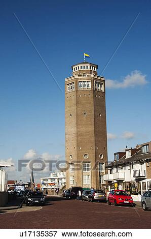 Tower in a city, The Hague, Netherlands View Large Photo Image Stock Photo - Tower in a city, The Hague, Netherlands. Fotosearch