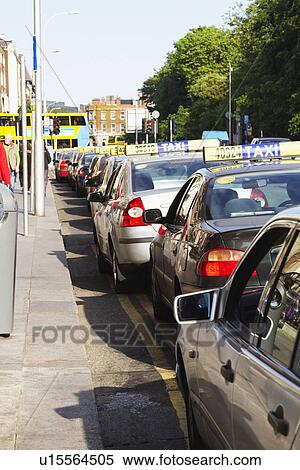 Stock Photography - Traffic jam in a city, Dublin, Republic of Ireland. Fotosearch
