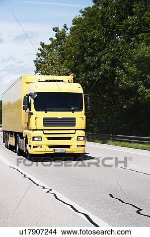 Truck moving on the road, Cesky Krumlov, South Bohemian Region, Czech Republic View Large Photo Image Picture - Truck moving on the road, Cesky Krumlov, South Bohemian Region, Czech Republic. Fotosearch