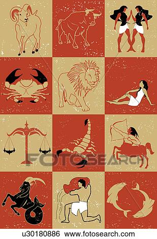 Twelve signs of zodiac View Large Photo Image Stock Photograph - Twelve signs of zodiac. Fotosearch