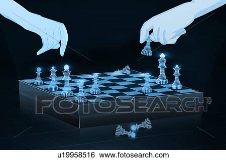 Two people playing chess online View Large Photo Image Stock Photograph - Two people playing chess online. Fotosearch