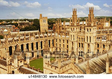 Stock Image - University buildings in a city, Oxford University, Oxford, Oxfordshire, England. Fotosearch