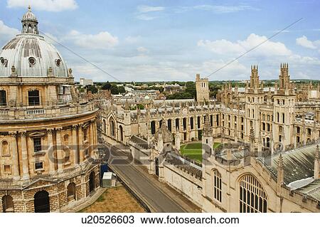 Stock Image - University buildings in a city, Radcliffe Camera, Oxford University, Oxford, Oxfordshire, England. Fotosearch