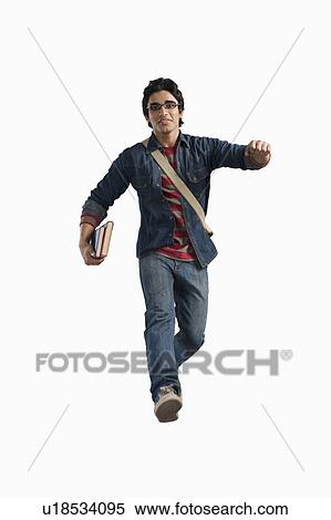 University student running with books and bag View Large Photo Image Stock Photography - University student running with books and bag. Fotosearch