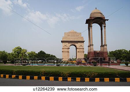 War memorial in a city, India Gate, Delhi, India View Large Photo Image Stock Photo - War memorial in a city, India Gate, Delhi, India. Fotosearch