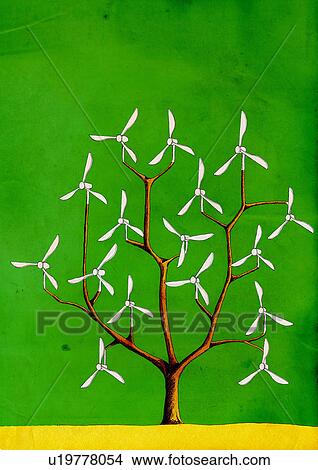 Wind turbine blades on a tree View Large Photo Image Picture - Wind turbine blades on a tree. Fotosearch