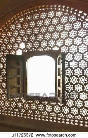 Stock Image - Window of a fort, Jaigarh Fort, Jaipur, Rajasthan, India. Fotosearch