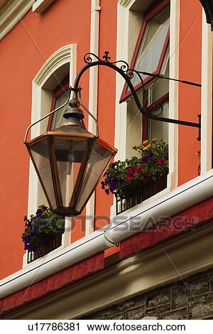 Stock Image - Windows of a building, Kenmare, County Kerry, Republic of Ireland. Fotosearch