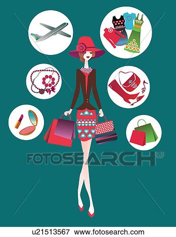 Woman carrying shopping bags and thinking View Large Photo Image Stock Photo - Woman carrying shopping bags and thinking. Fotosearch