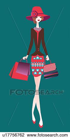 Woman carrying shopping bags and walking View Large Photo Image Stock Image - Woman carrying shopping bags and walking. Fotosearch