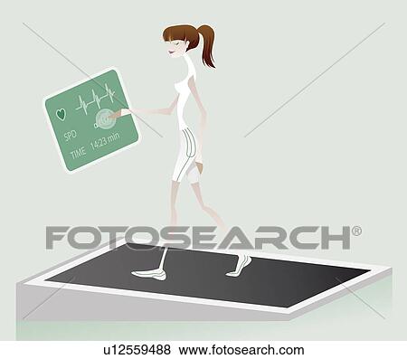 Stock Photo - Woman exercising in a gym. Fotosearch