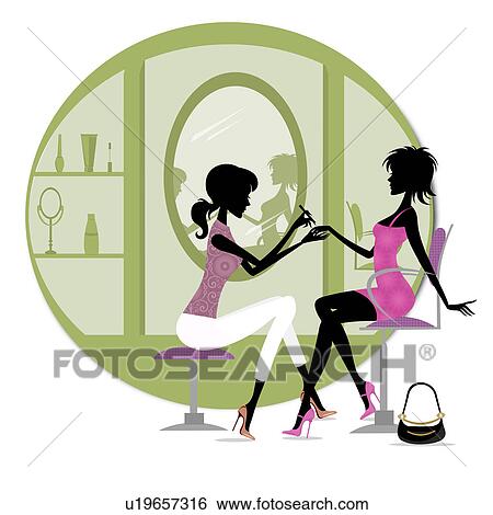 Stock Photograph - Woman getting a manicure treatment in a beauty parlor. Fotosearch