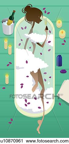 Woman in a bathtub View Large Photo Image Stock Image - Woman in a bathtub. Fotosearch