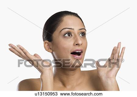 Woman looking surprised View Large Photo Image Stock Image - Woman looking surprised. Fotosearch