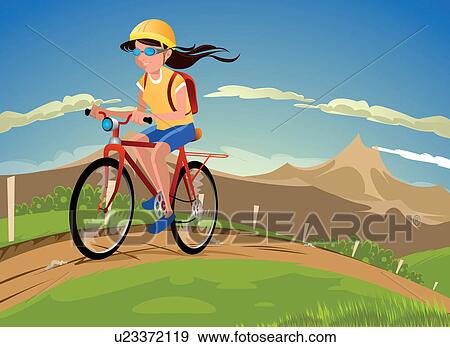 Woman mountain biking View Large Photo Image Stock Photo - Woman mountain biking. Fotosearch