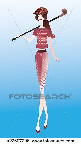 Woman playing golf View Large Photo Image Stock Photograph - Woman playing golf. Fotosearch