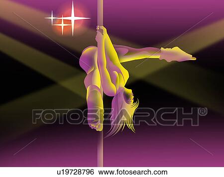 Woman pole dancing in a nightclub View Large Photo Image Stock Photograph - Woman pole dancing in a nightclub. Fotosearch
